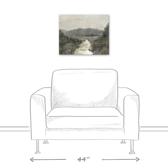 Moody Green Landscape 20" x 16" Canvas Wall Art